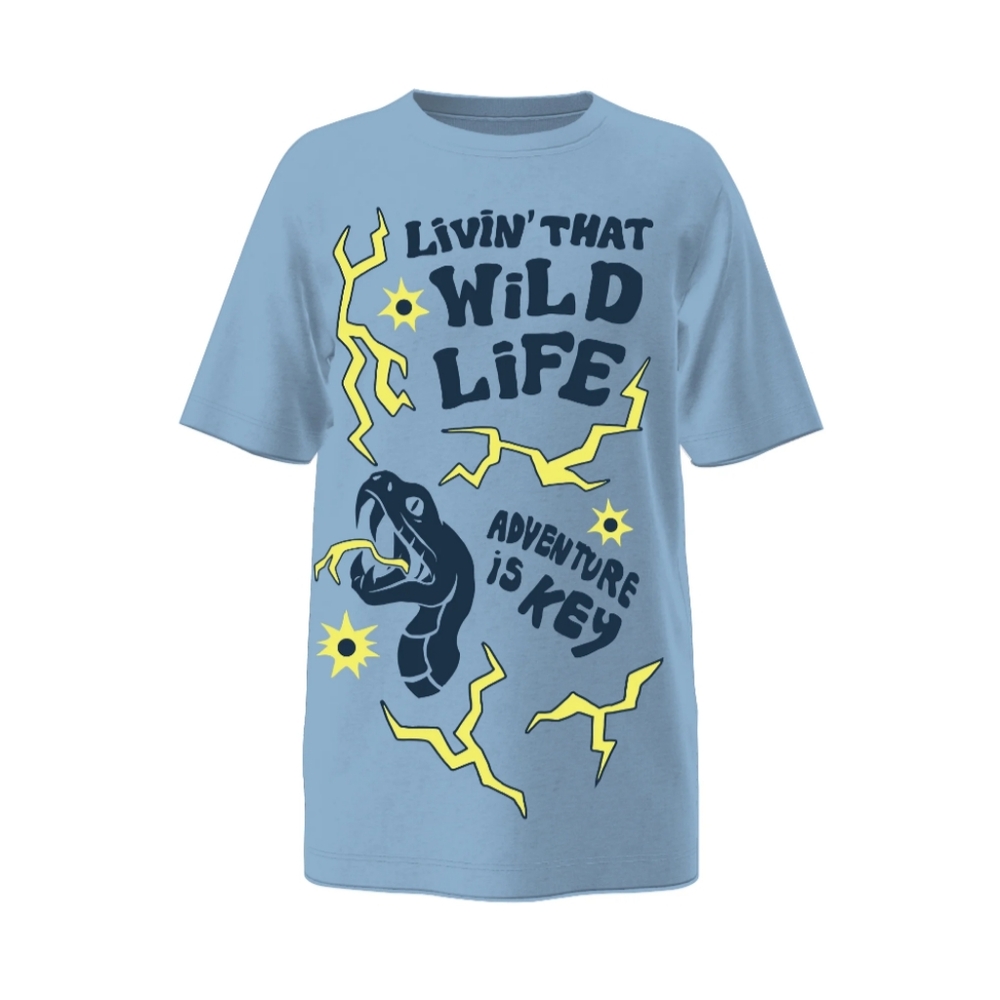 Wonder Nation Boys Size XL (14-16) Wild Life Short Sleeve, Graphic T-Shirt NWT